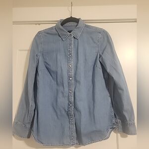 Talbots Denim Button Down Top Sz Small